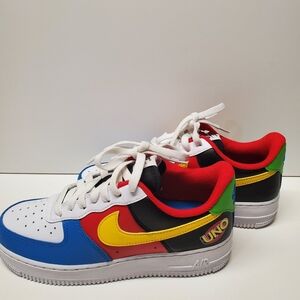 Nike Air Force1 '07 QS Shoes "UNO" White Black Red Blue Yellow